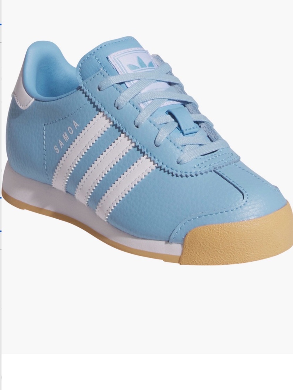 adidas Kids Samoa Sneaker in Light Blue & White